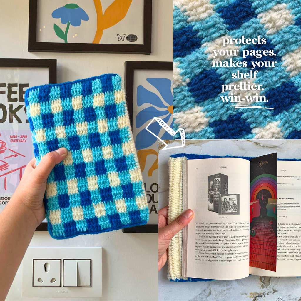 Crochet Gingham Book Cover