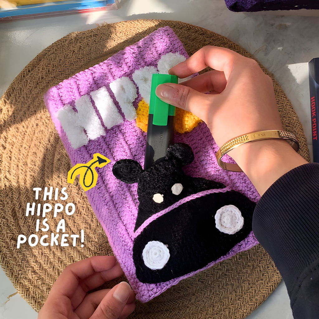 Hippo Chips Crochet Book Cover