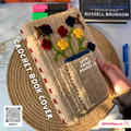 Crochet Book Cover with Flowers & Front Pocket