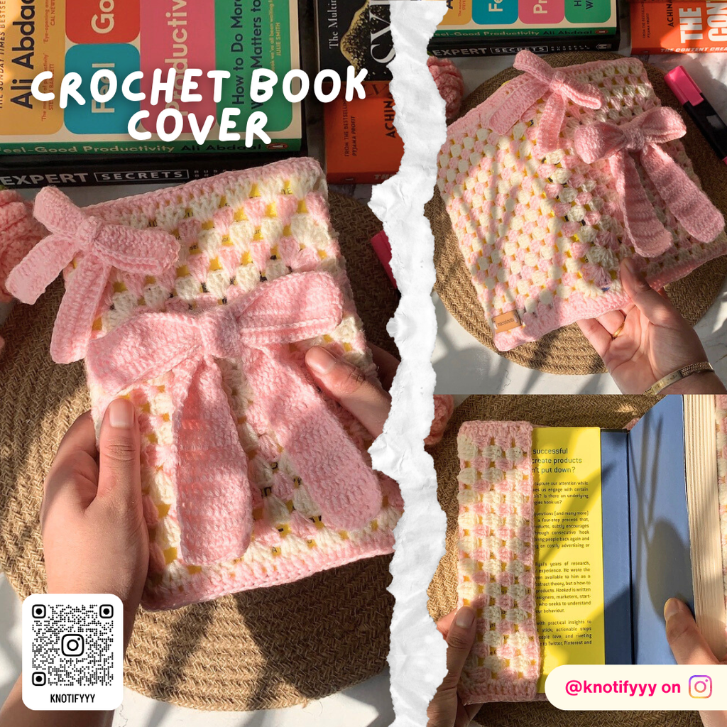 Crochet Book Cover with Bows