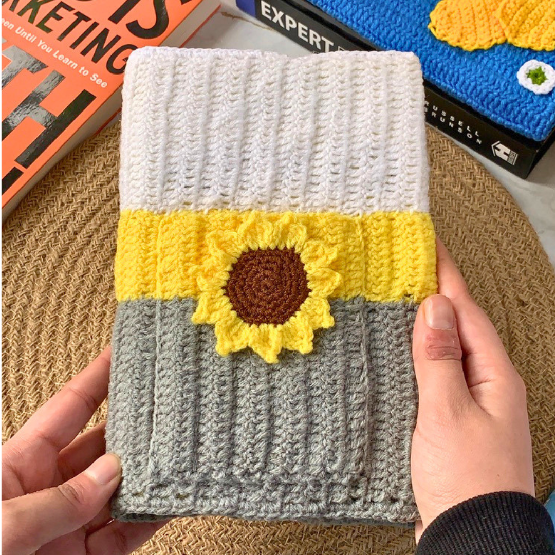 Sunflower Book Cover with Pocket