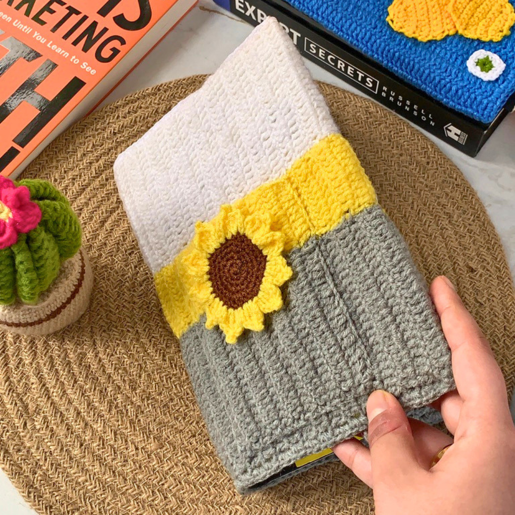 Sunflower Book Cover with Pocket