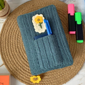 Steel-Grey Sunflower Book Cover with Pocket