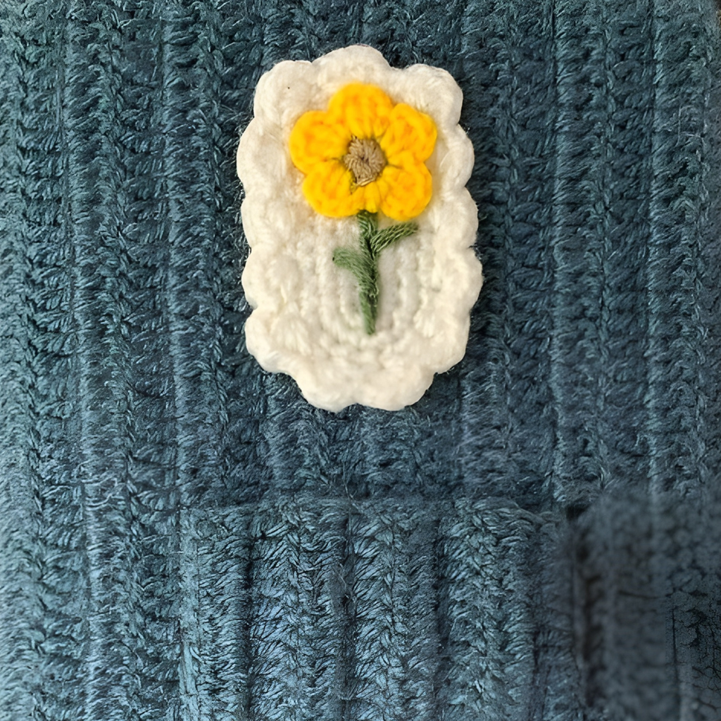 Steel-Grey Sunflower Book Cover with Pocket