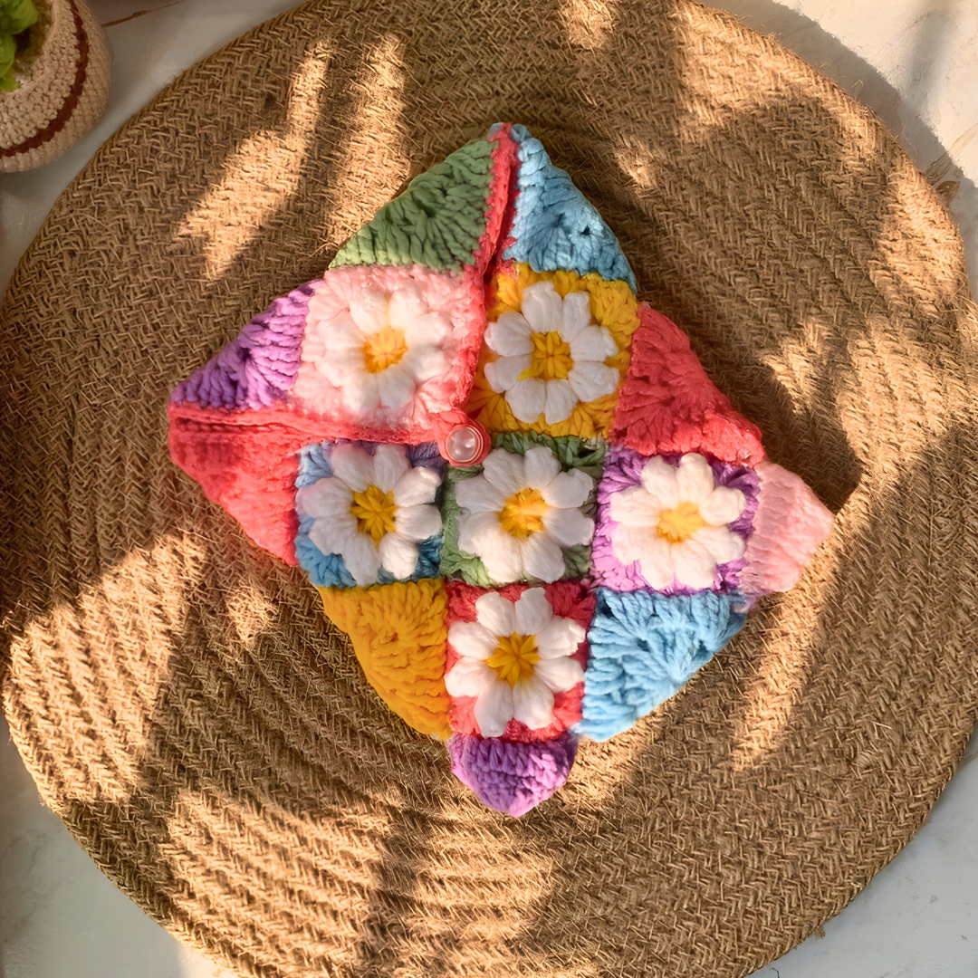 Daisy Granny Square Kindle Sleeve