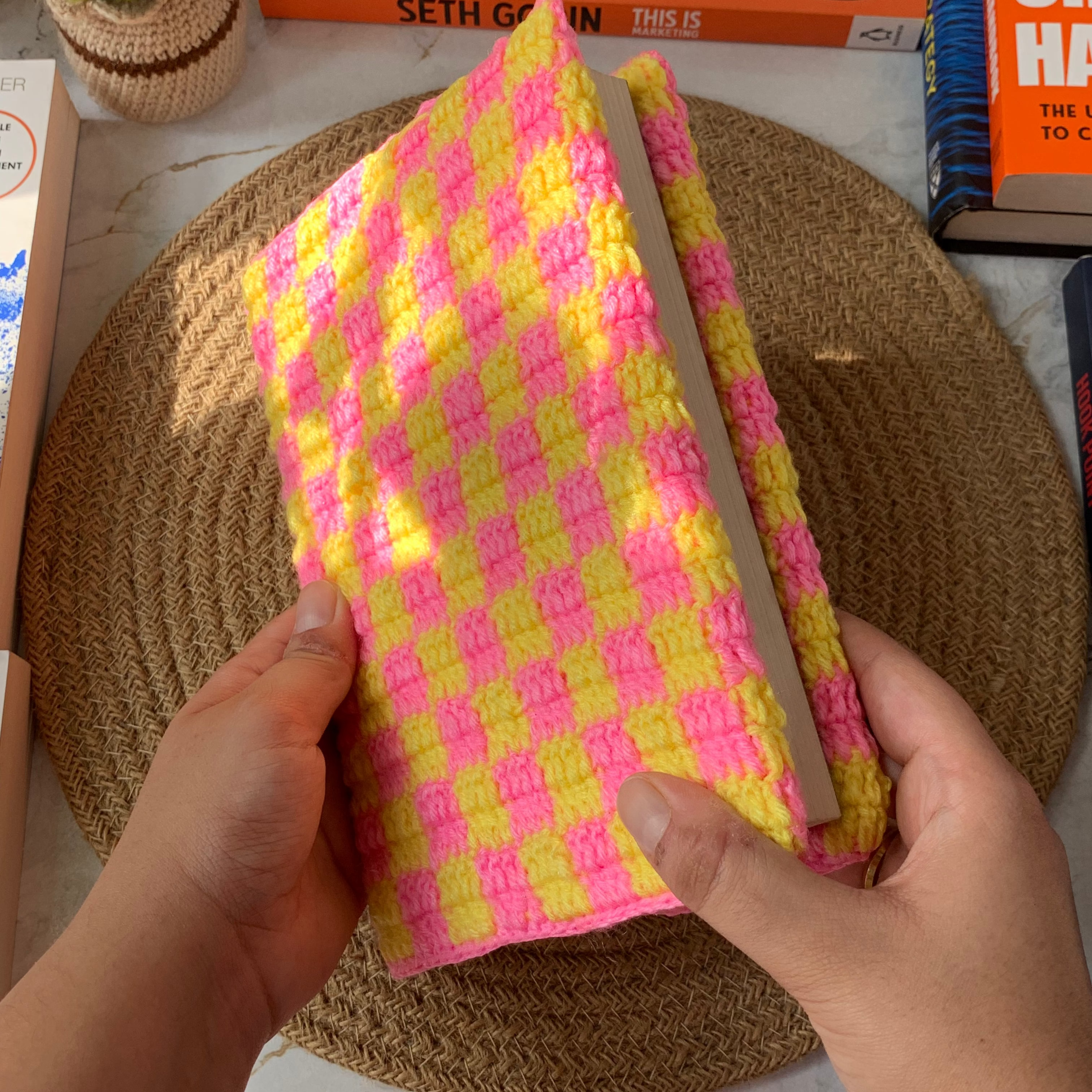 Pink Lemonade Gingham Book Cover