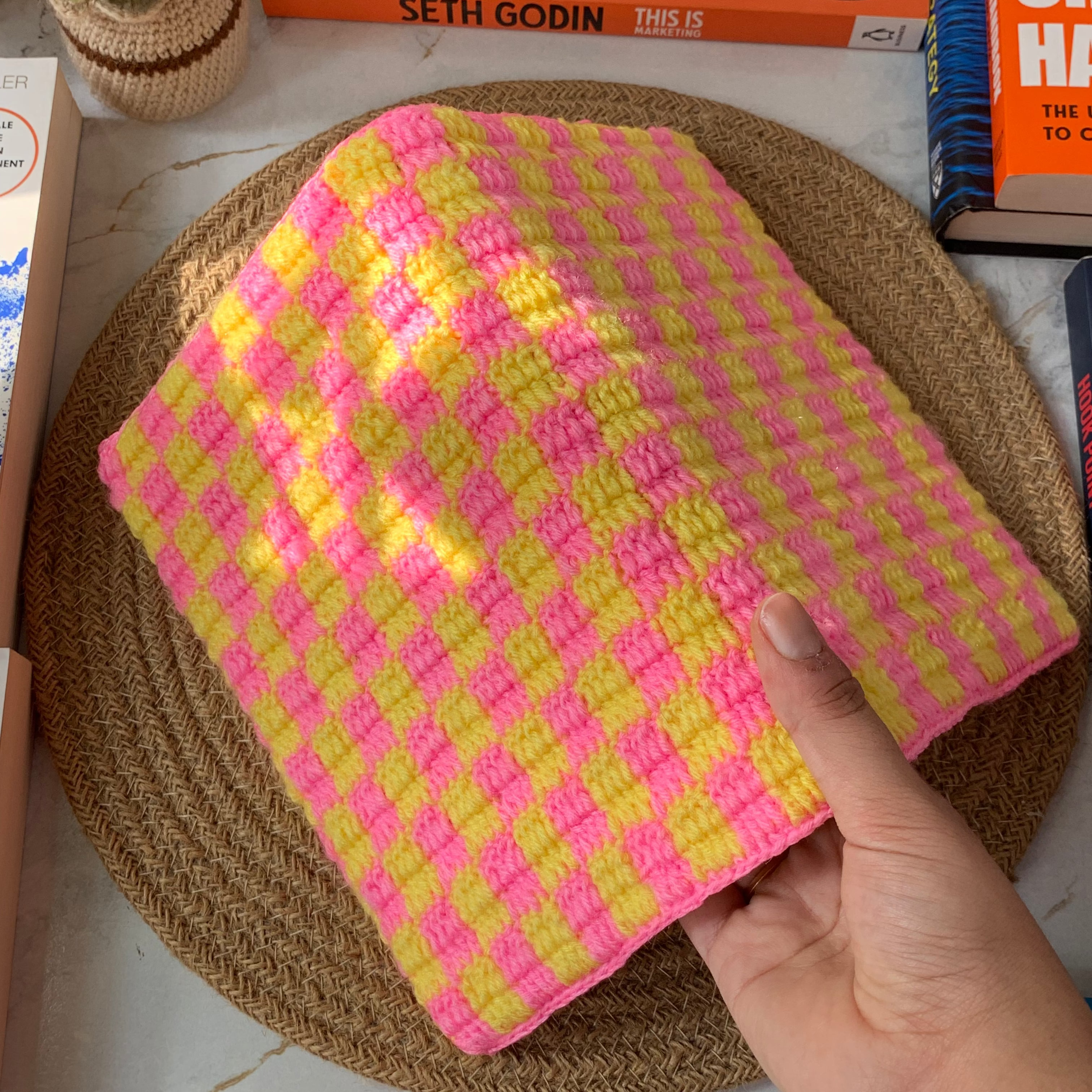 Pink Lemonade Gingham Book Cover